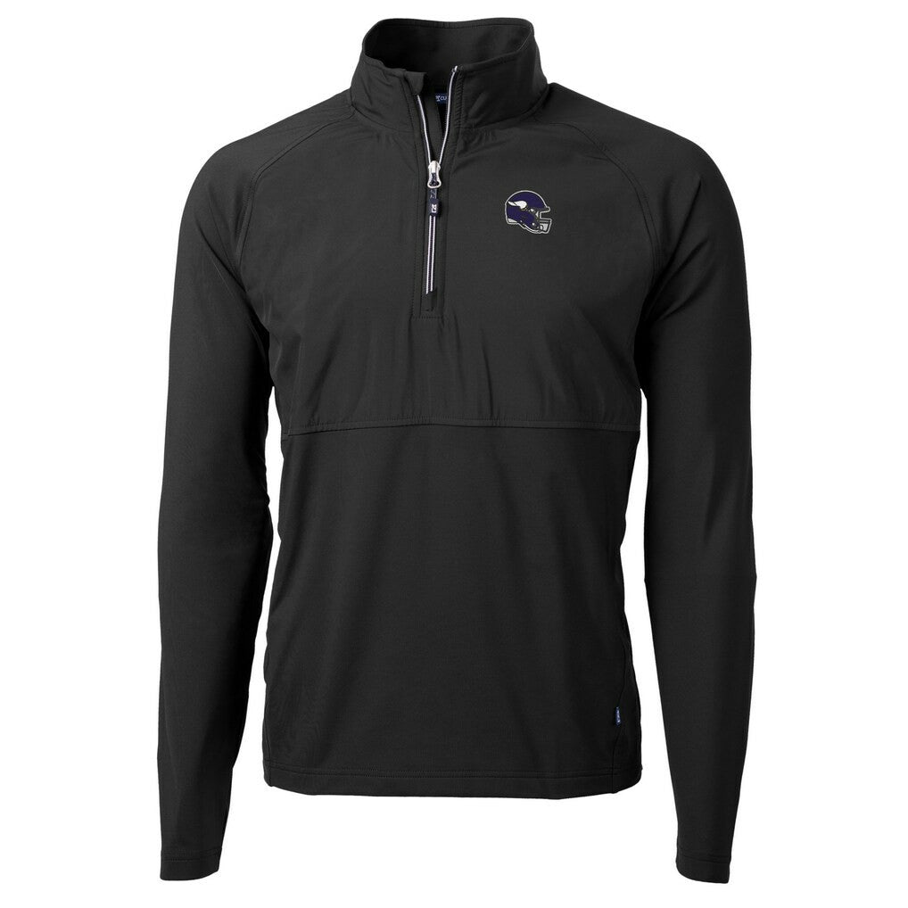 Cutter & Buck Helmet Adapt Eco Knit Hybrid Recycled Quarter-Zip Pullover Top - Minnesota Vikings Pullover