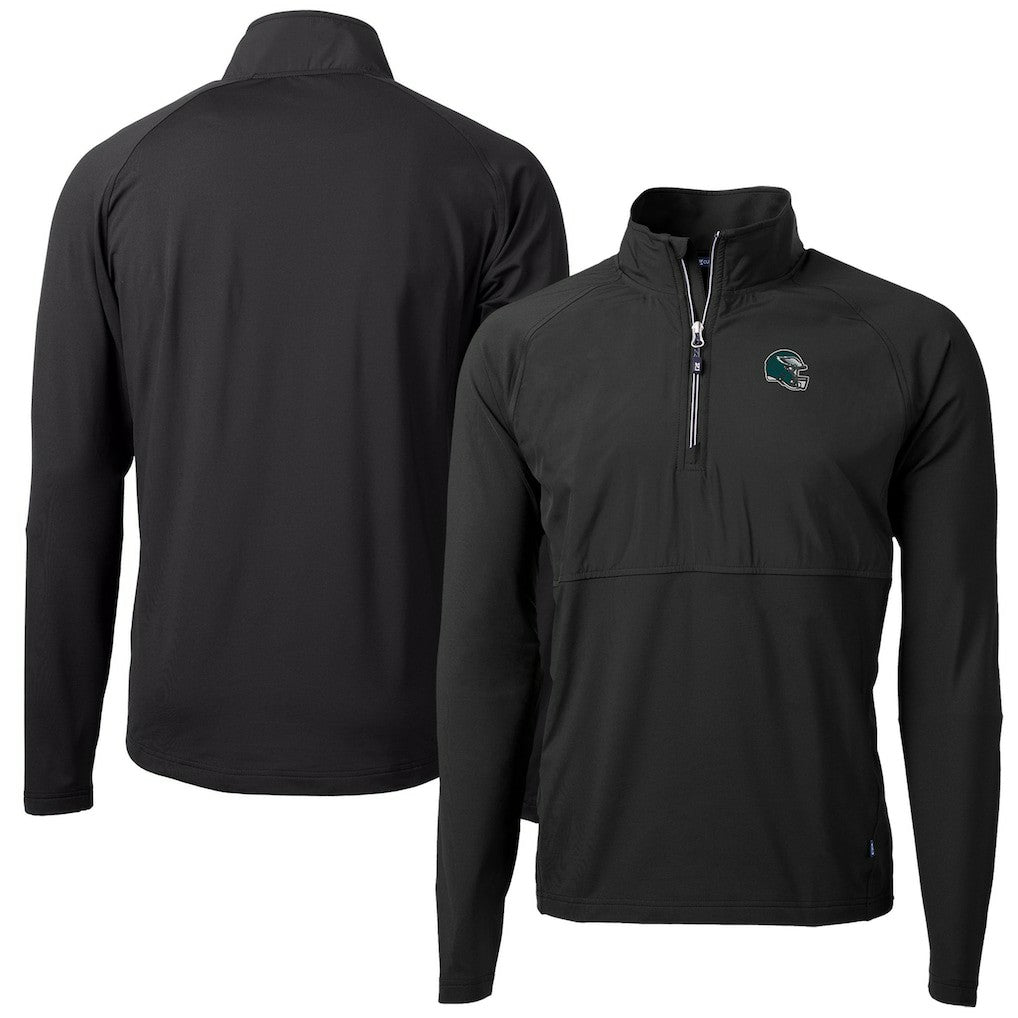Cutter & Buck Helmet Adapt Eco Knit Hybrid Recycled Quarter-Zip Pullover Top - Philadelphia Eagles Pullover
