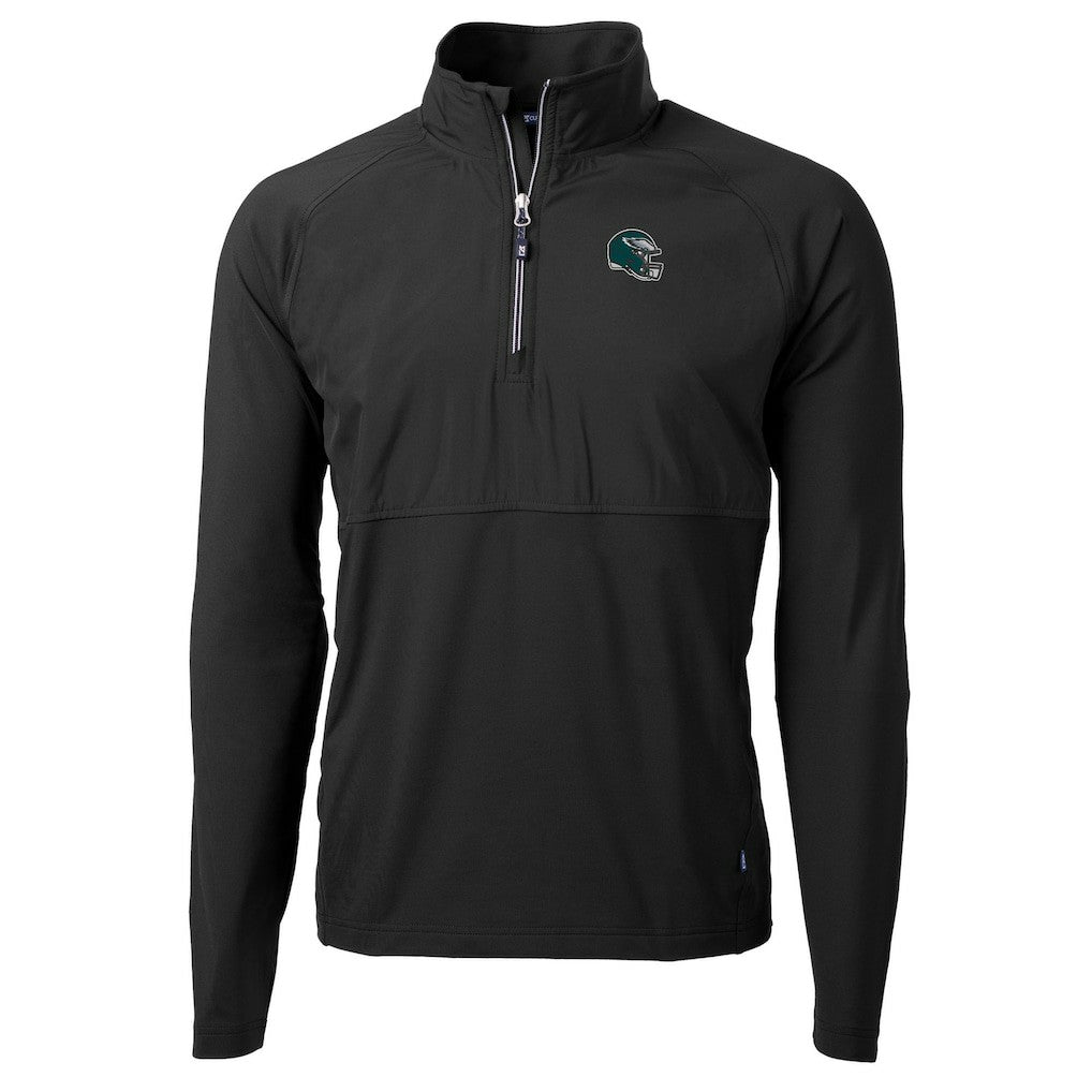 Cutter & Buck Helmet Adapt Eco Knit Hybrid Recycled Quarter-Zip Pullover Top - Philadelphia Eagles Pullover