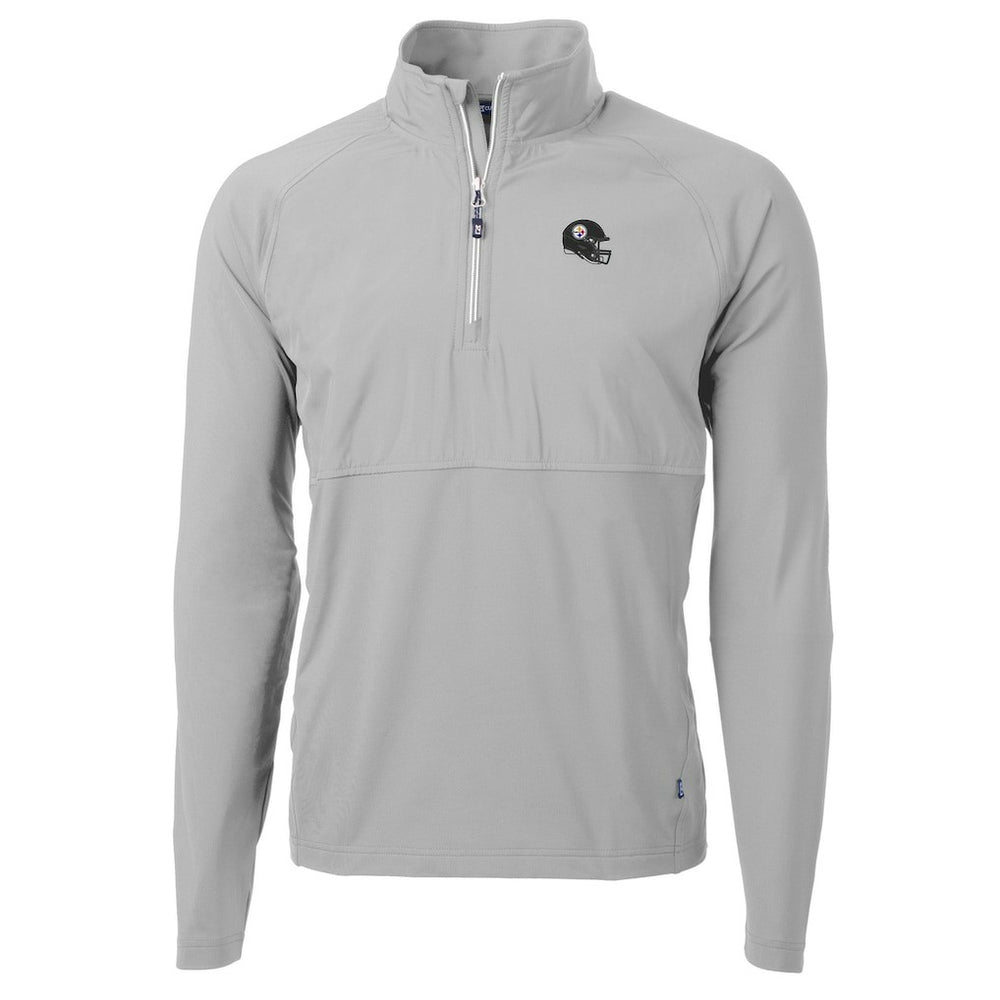 Cutter & Buck Helmet Adapt Eco Knit Hybrid Recycled Quarter-Zip Pullover Top - Pittsburgh Steelers Pullover