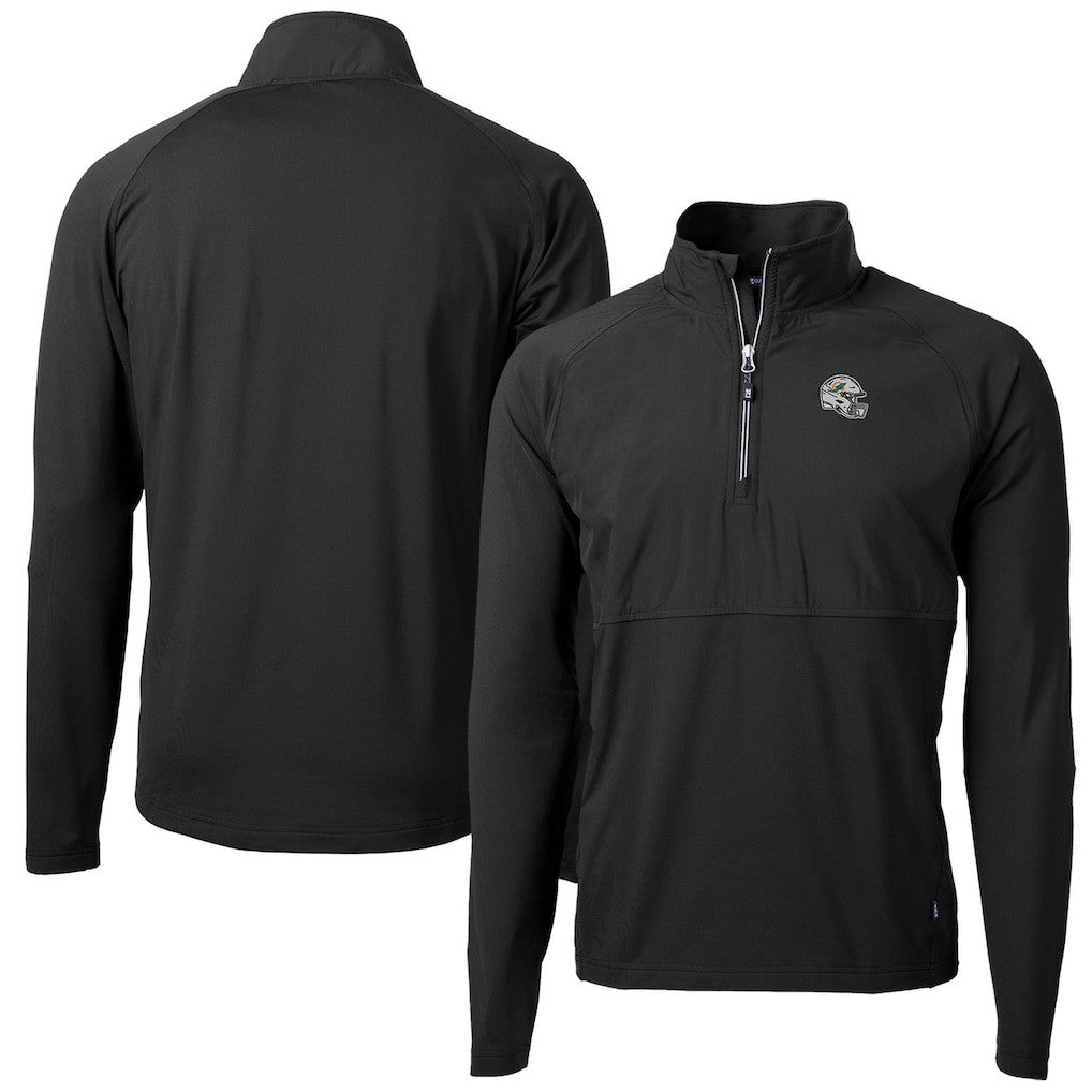 Cutter & Buck Helmet Adapt Eco Knit Hybrid Recycled Quarter-Zip Pullover Top - Miami Dolphins Pullover