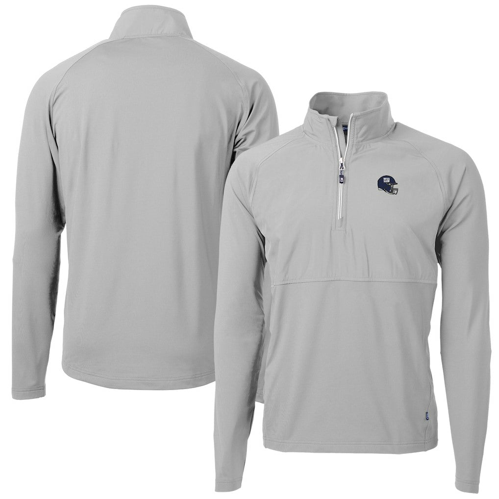 Cutter & Buck Helmet Adapt Eco Knit Hybrid Recycled Quarter-Zip Pullover Top - New York Giants Pullover