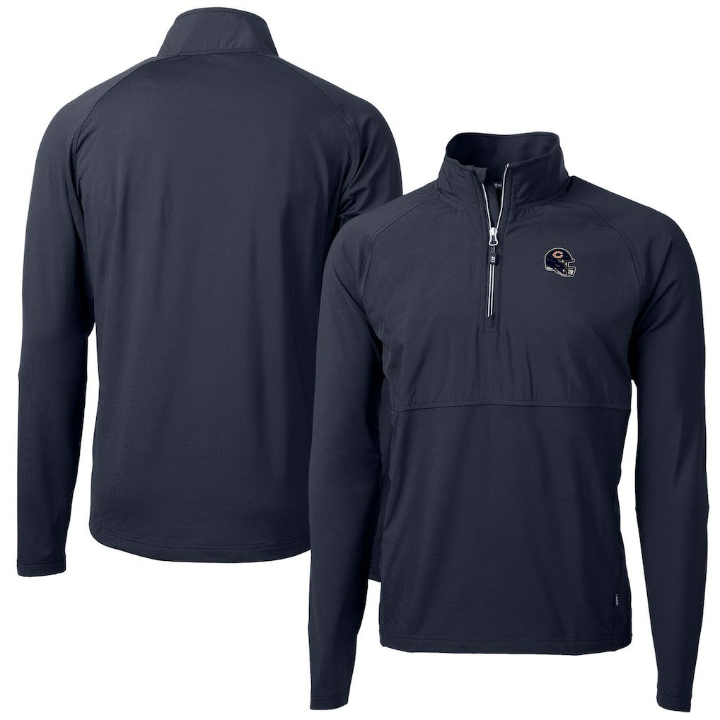 Cutter & Buck Helmet Adapt Eco Knit Hybrid Recycled Quarter-Zip Pullover Top - Chicago Bears Pullover