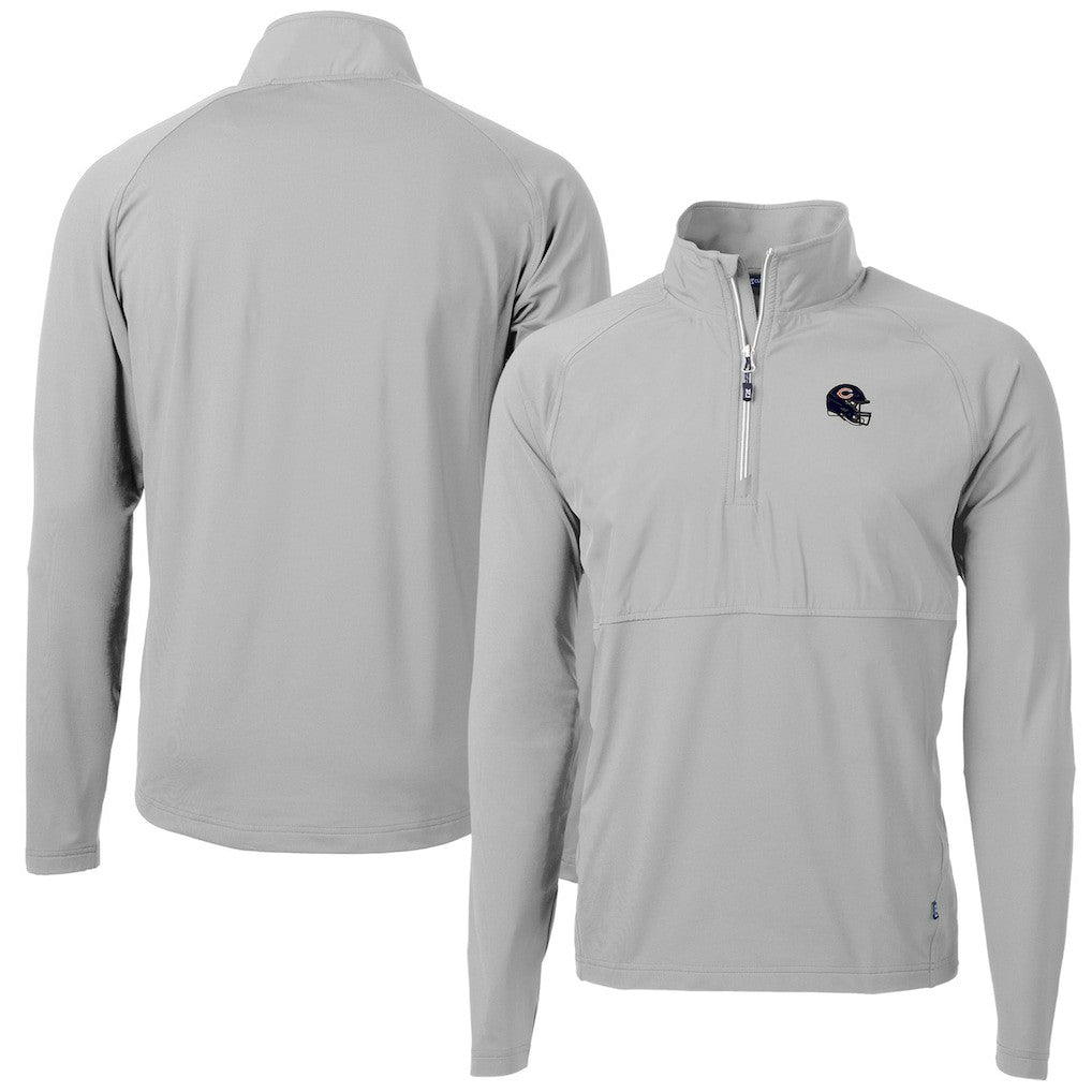 Cutter & Buck Helmet Adapt Eco Knit Hybrid Recycled Quarter-Zip Pullover Top - Chicago Bears Pullover