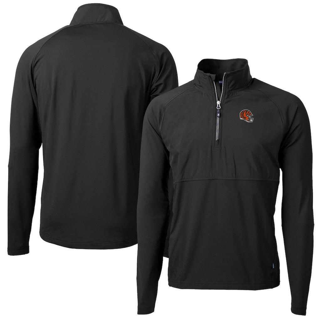 Cutter & Buck Helmet Adapt Eco Knit Hybrid Recycled Quarter-Zip Pullover Top - Cincinnati Bengals Pullover