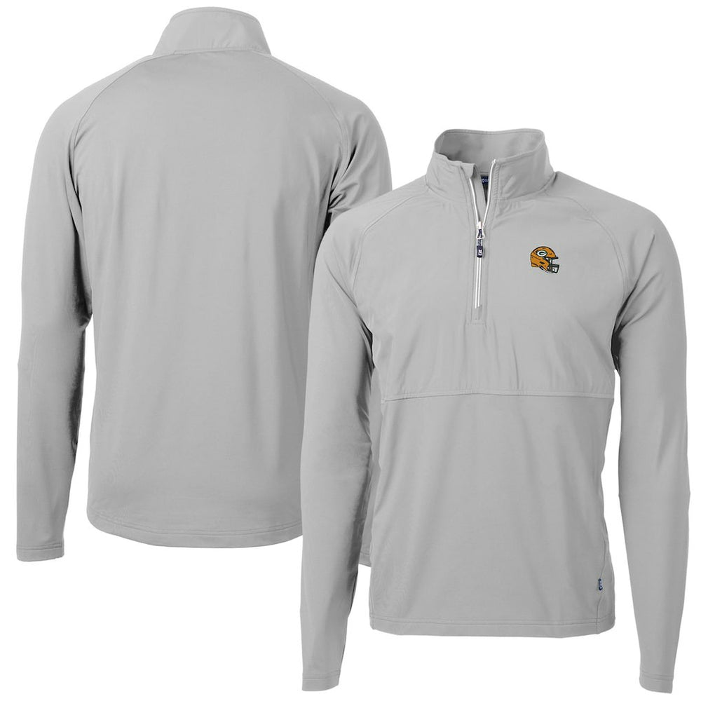 Cutter & Buck Helmet Adapt Eco Knit Hybrid Recycled Quarter-Zip Pullover Top - Green Bay Packers Pullover
