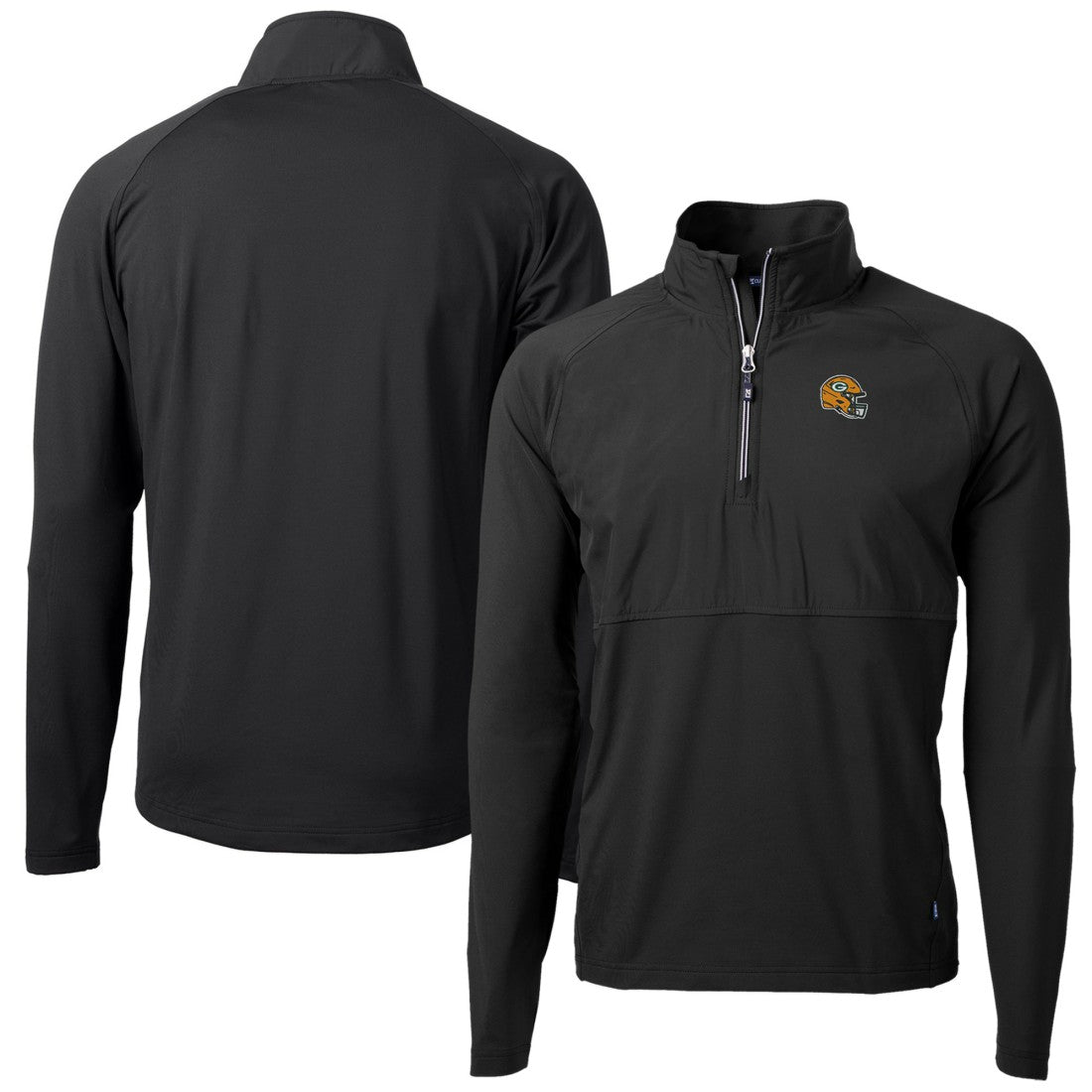 Cutter & Buck Helmet Adapt Eco Knit Hybrid Recycled Quarter-Zip Pullover Top - Green Bay Packers Pullover