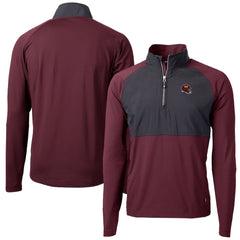Cutter & Buck Helmet Adapt Eco Knit Hybrid Recycled Quarter-Zip Pullover Top - Washington Commanders Pullover