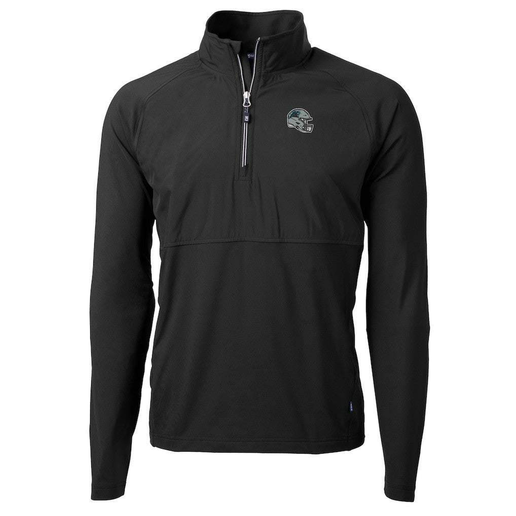 Cutter & Buck Helmet Adapt Eco Knit Hybrid Recycled Quarter-Zip Pullover Top - Carolina Panthers Pullover