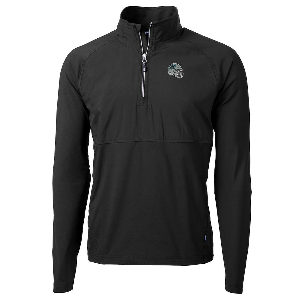 Cutter & Buck Helmet Adapt Eco Knit Hybrid Recycled Quarter-Zip Pullover Top - Carolina Panthers Pullover