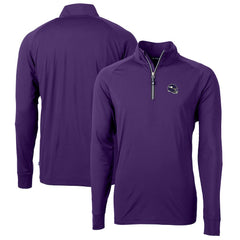 Cutter & Buck Helmet Adapt Eco Knit Stretch Recycled Quarter-Zip Pullover Top - Minnesota Vikings Pullover