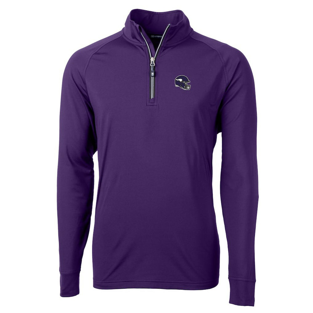 Cutter & Buck Helmet Adapt Eco Knit Stretch Recycled Quarter-Zip Pullover Top - Minnesota Vikings Pullover