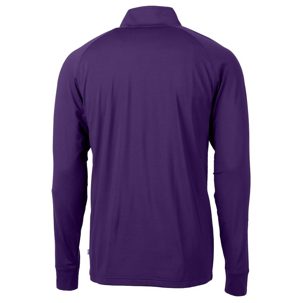Cutter & Buck Helmet Adapt Eco Knit Stretch Recycled Quarter-Zip Pullover Top - Minnesota Vikings Pullover