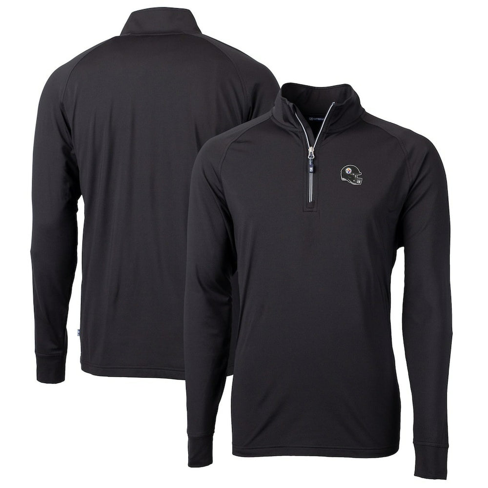 Cutter & Buck Helmet Adapt Eco Knit Stretch Recycled Quarter-Zip Pullover Top - Pittsburgh Steelers Pullover