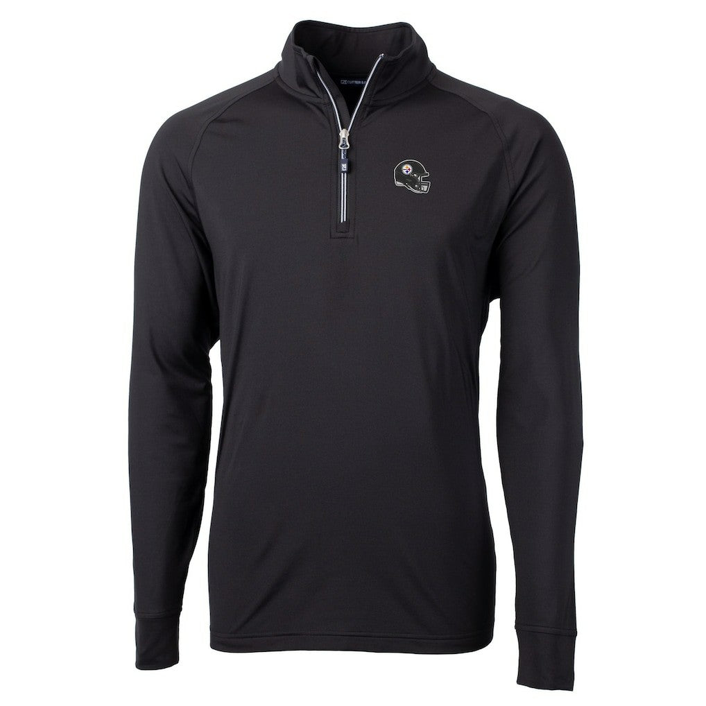 Cutter & Buck Helmet Adapt Eco Knit Stretch Recycled Quarter-Zip Pullover Top - Pittsburgh Steelers Pullover