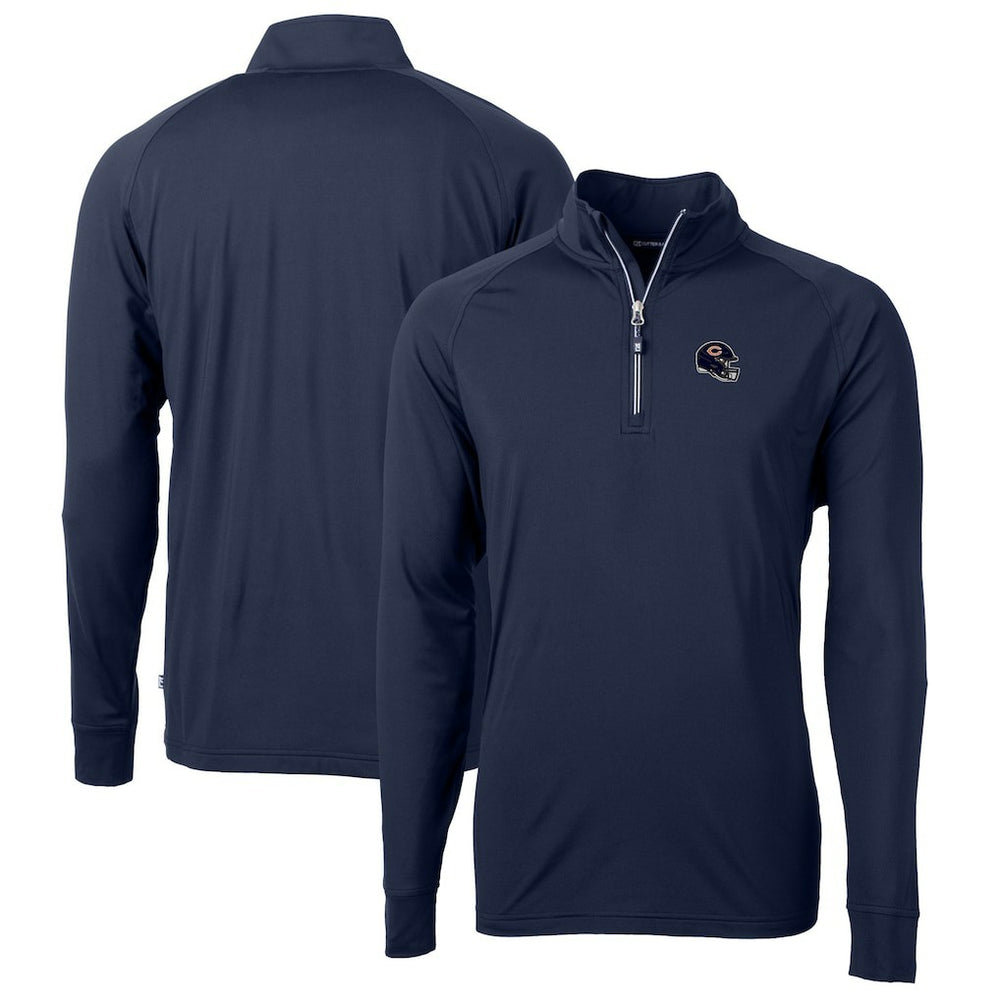 Cutter & Buck Helmet Adapt Eco Knit Stretch Recycled Quarter-Zip Pullover Top - Chicago Bears Pullover