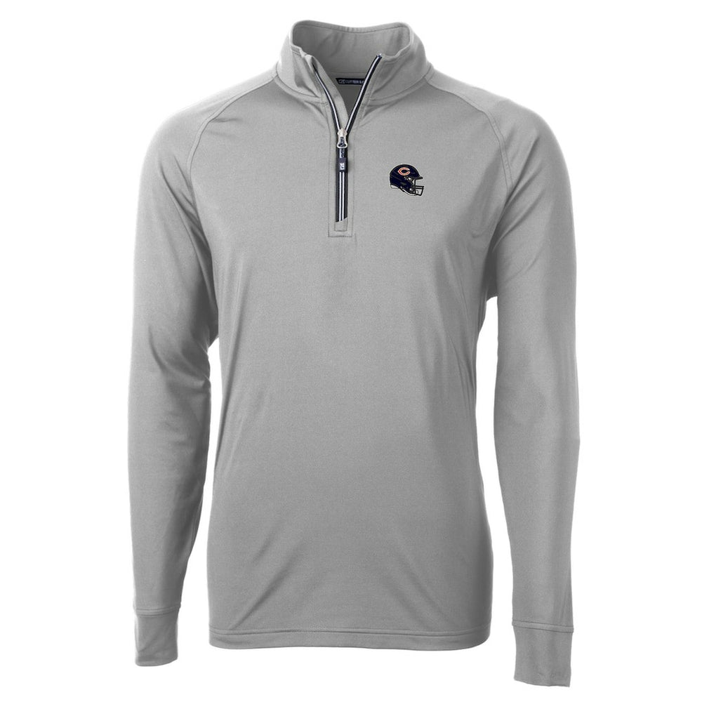 Cutter & Buck Helmet Adapt Eco Knit Stretch Recycled Quarter-Zip Pullover Top - Chicago Bears Pullover