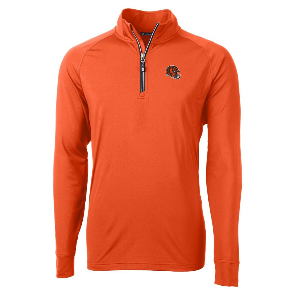Cutter & Buck Helmet Adapt Eco Knit Stretch Recycled Quarter-Zip Pullover Top - Cincinnati Bengals Pullover