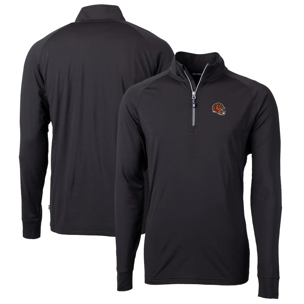 Cutter & Buck Helmet Adapt Eco Knit Stretch Recycled Quarter-Zip Pullover Top - Cincinnati Bengals Pullover