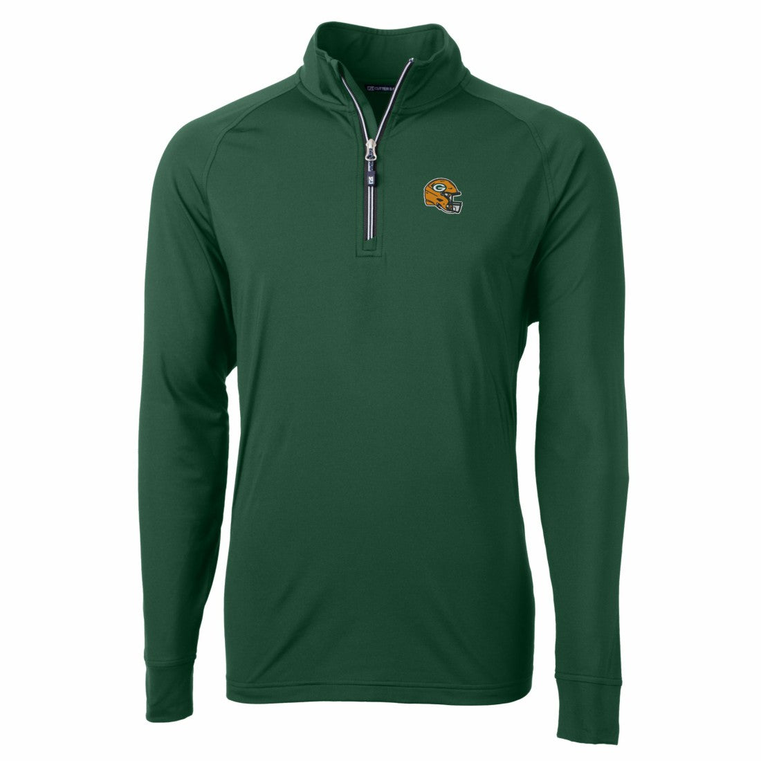 Cutter & Buck Helmet Adapt Eco Knit Stretch Recycled Quarter-Zip Pullover Top - Green Bay Packers Pullover