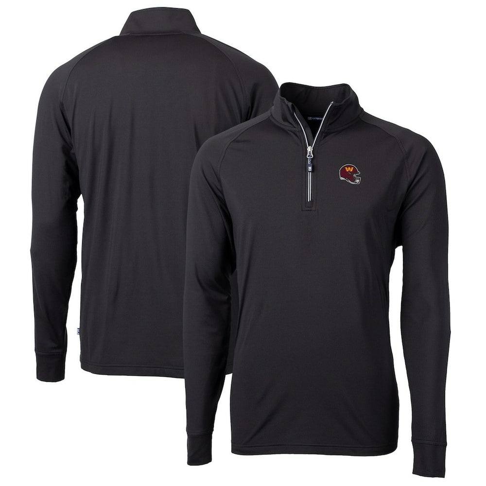 Cutter & Buck Helmet Adapt Eco Knit Stretch Recycled Quarter-Zip Pullover Top - Washington Commanders Pullover