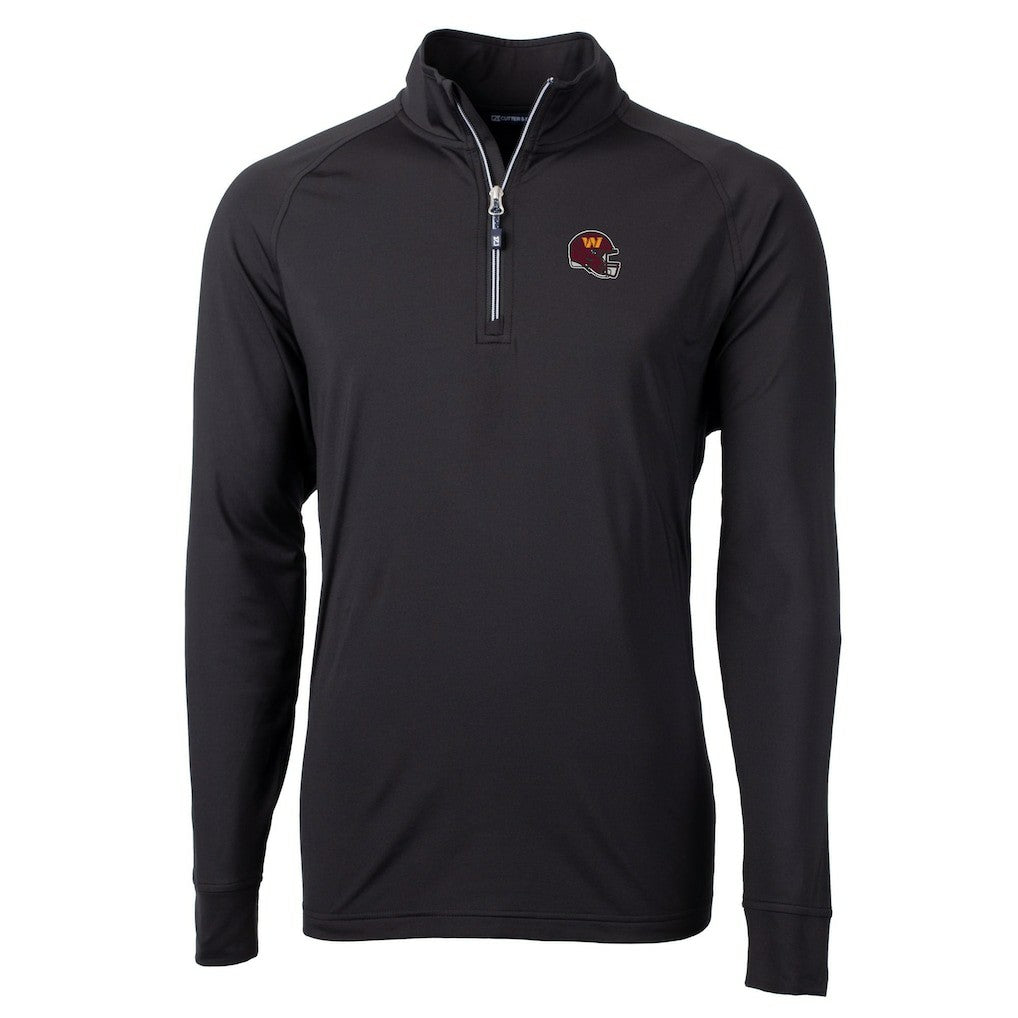 Cutter & Buck Helmet Adapt Eco Knit Stretch Recycled Quarter-Zip Pullover Top - Washington Commanders Pullover