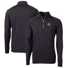 Cutter & Buck Helmet Adapt Eco Knit Stretch Recycled Quarter-Zip Pullover Top - Carolina Panthers Pullover