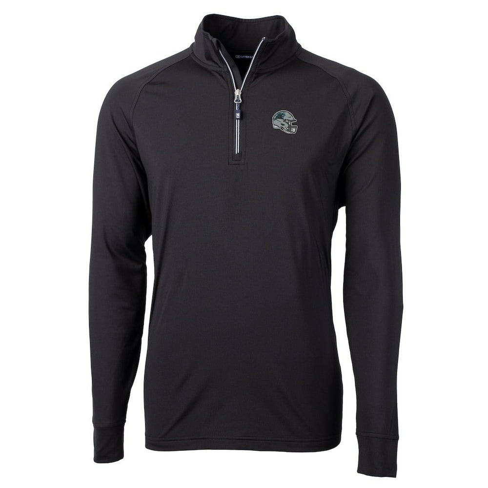 Cutter & Buck Helmet Adapt Eco Knit Stretch Recycled Quarter-Zip Pullover Top - Carolina Panthers Pullover