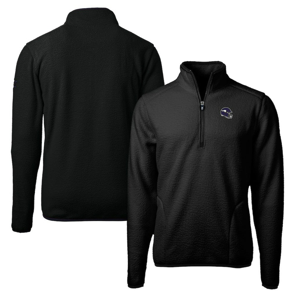 Cutter & Buck Helmet Cascade Eco Sherpa Fleece Quarter-Zip Pullover Jacket - Minnesota Vikings Pullover