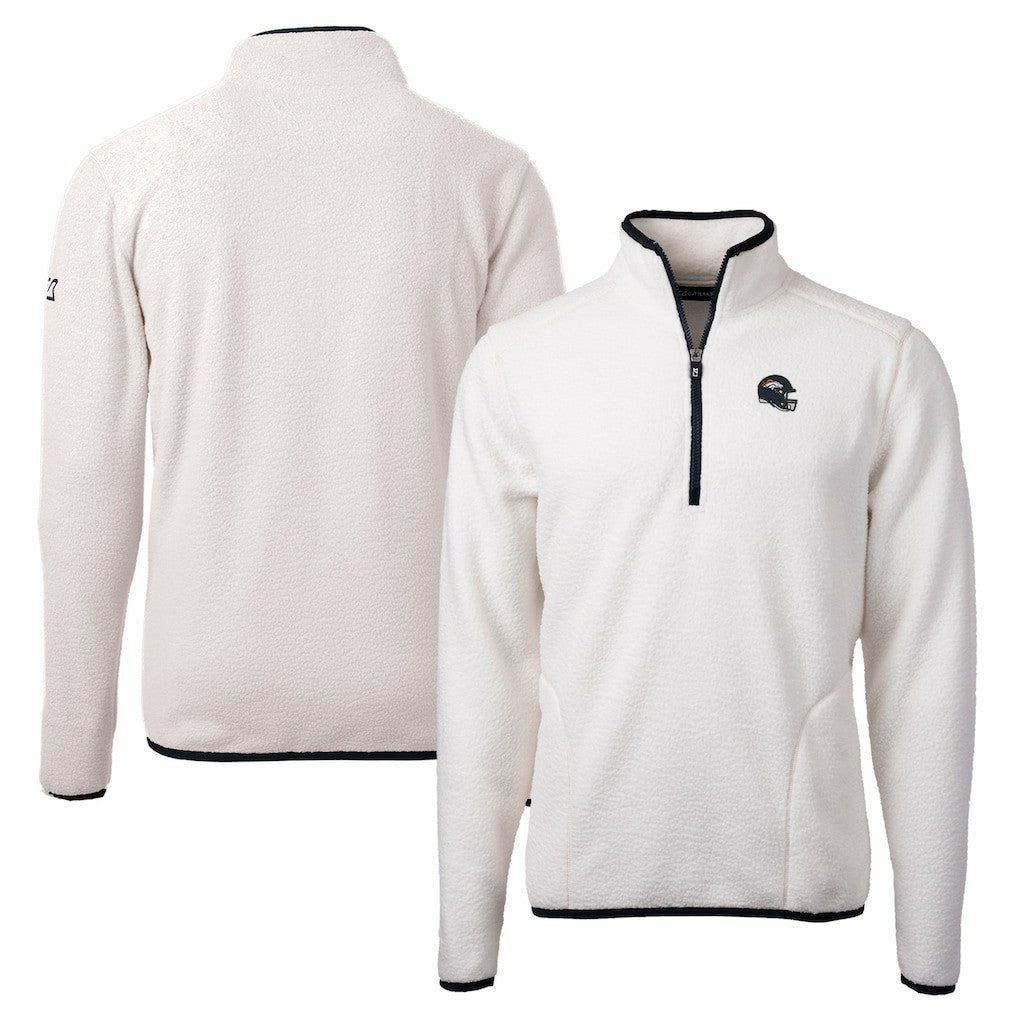 Cutter & Buck Helmet Cascade Eco Sherpa Fleece Quarter-Zip Pullover Jacket - Denver Broncos Pullover