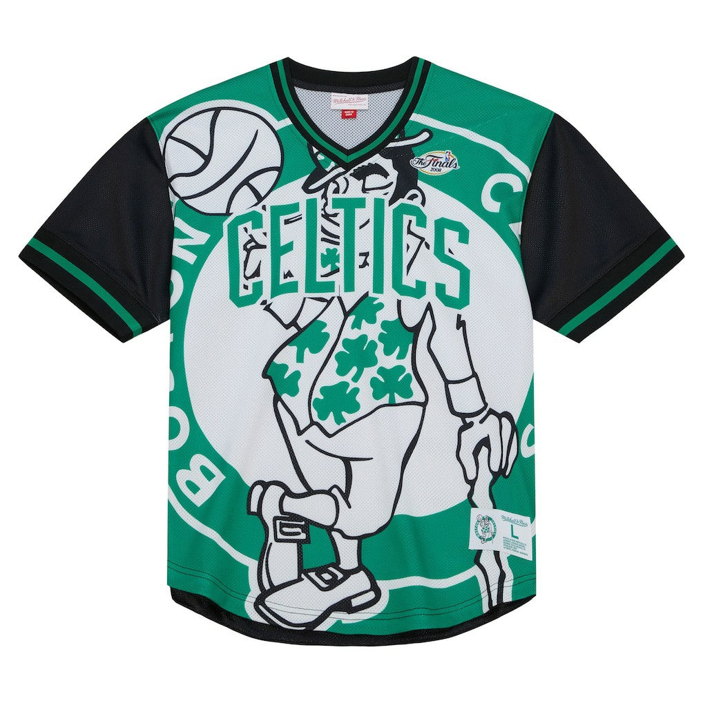 Mitchell & Ness Boston Celtics Jumbotron 3.0 Mesh V-Neck T-Shirt