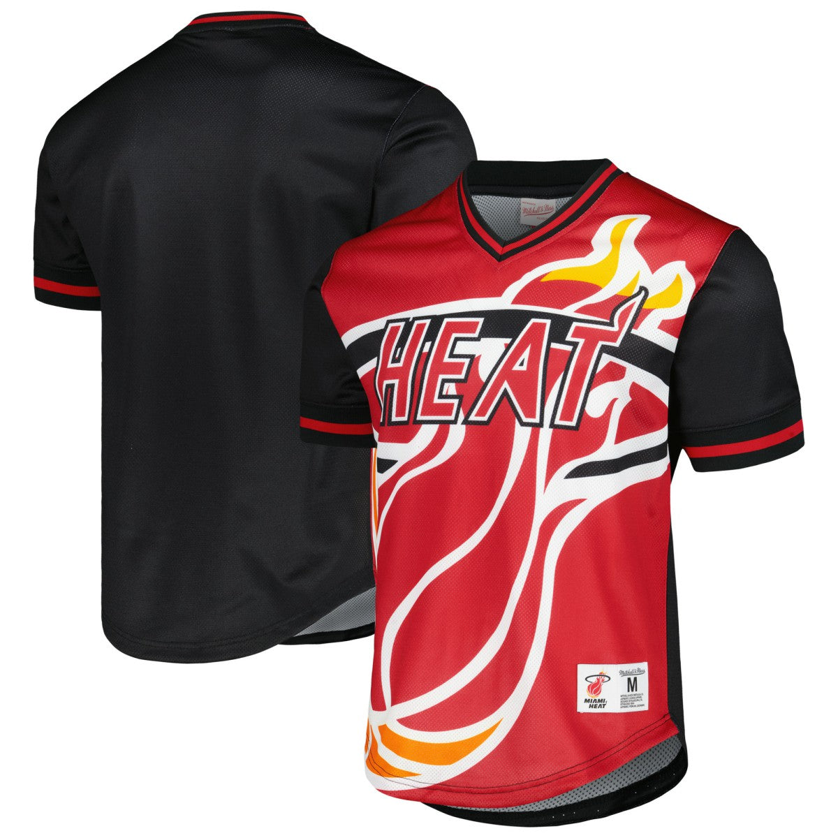Mitchell & Ness Miami Heat Jumbotron 3.0 Mesh V-Neck T-Shirt