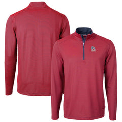 Red St. Louis Cardinals Cutter & Buck Americana Logo Virtue Eco Pique Stripe Recycled Quarter-Zip Pullover Top
