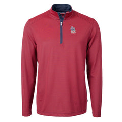 Red St. Louis Cardinals Cutter & Buck Americana Logo Virtue Eco Pique Stripe Recycled Quarter-Zip Pullover Top