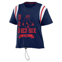 Navy Boston Red Sox WEAR by Erin Andrews Women's Cinched Colorblock T-Shirt
