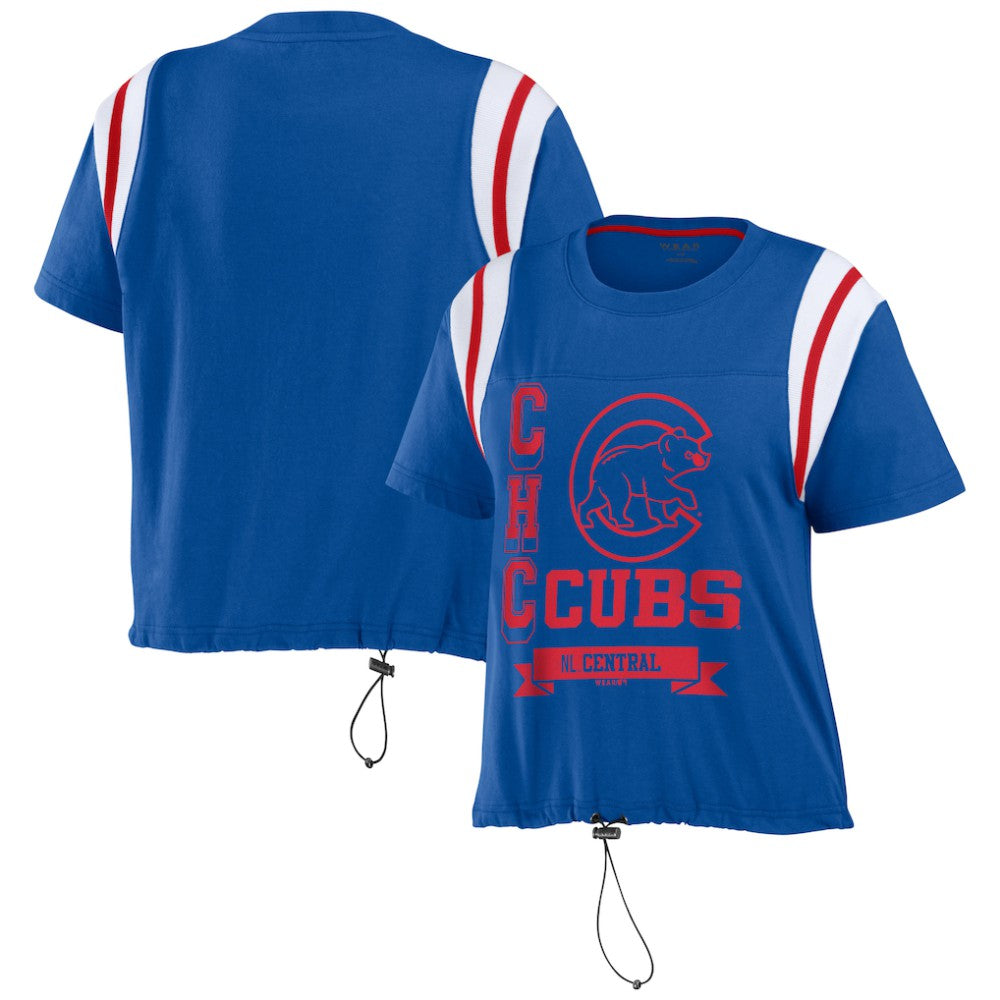 Royal Chicago Cubs WEAR by Erin Andrews Women's Cinched Colorblock T-Shirt