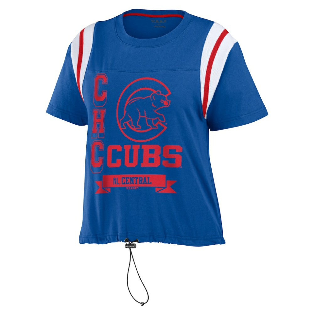 Royal Chicago Cubs WEAR by Erin Andrews Women's Cinched Colorblock T-Shirt