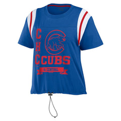 Royal Chicago Cubs WEAR by Erin Andrews Women's Cinched Colorblock T-Shirt