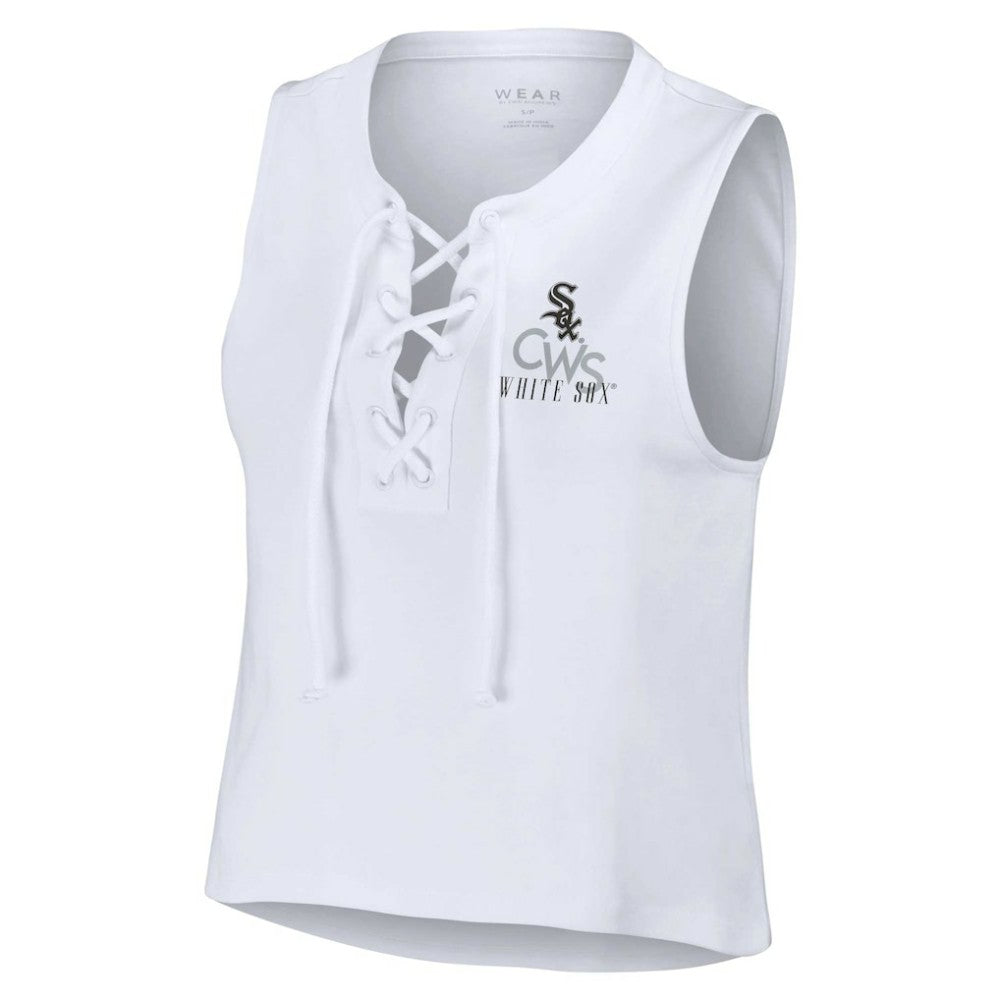 White Chicago White Sox WEAR by Erin Andrews Women's Lace-Up Tank Top