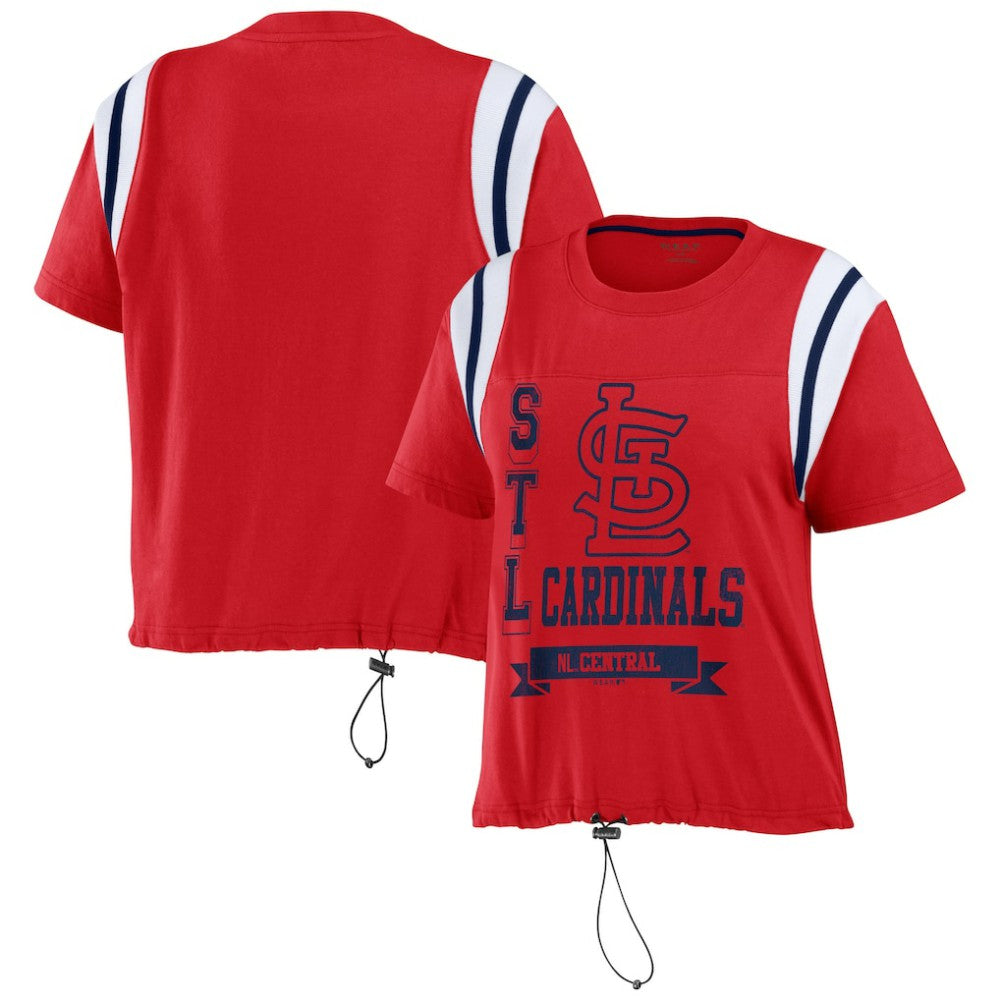Red St. Louis Cardinals WEAR by Erin Andrews Women's Cinched Colorblock T-Shirt