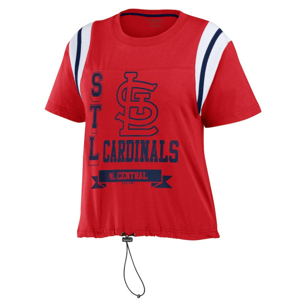 Red St. Louis Cardinals WEAR by Erin Andrews Women's Cinched Colorblock T-Shirt