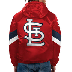 Red St. Louis Cardinals Starter Force Play II Half-Zip Hooded Jacket