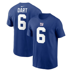 Jaxson Dart  Name & Number T-Shirt - New York Giants T-shirts