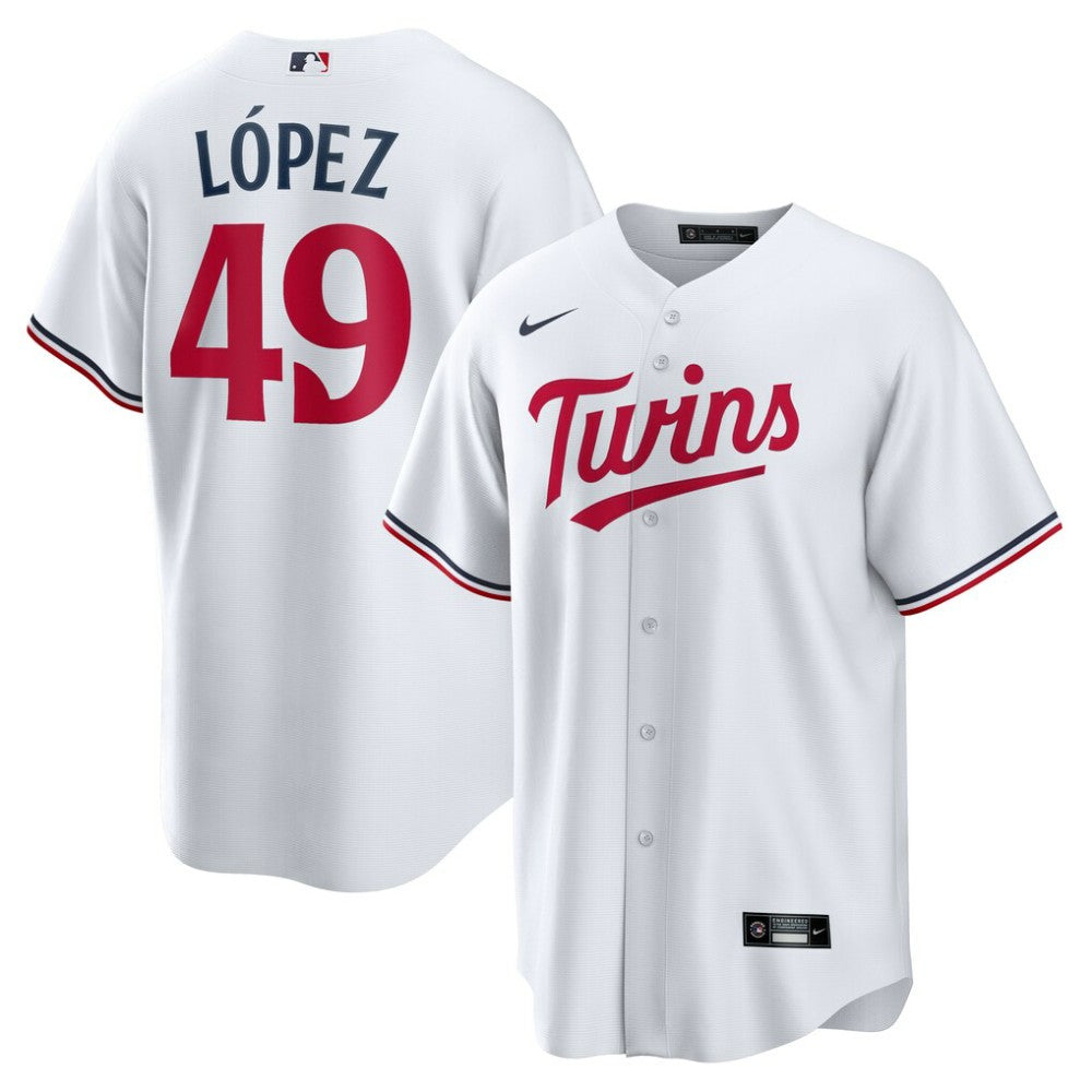 White Pablo López Minnesota Twins Nike Home  Replica Player Jersey