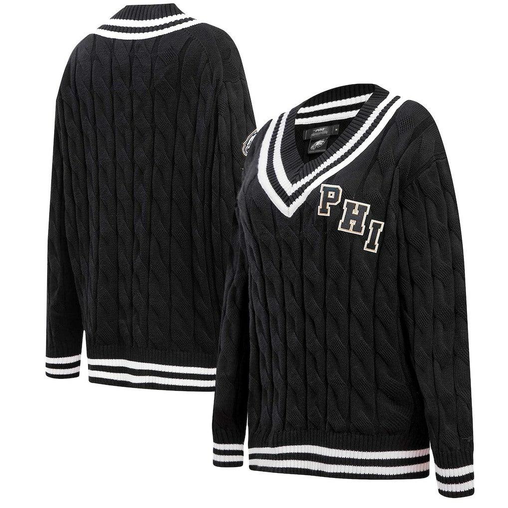 Pro Standard Women's Prep V-Neck Pullover Sweater - Philadelphia Eagles Pullover