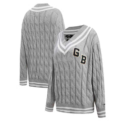 Pro Standard Women's Prep V-Neck Pullover Sweater - Green Bay Packers Pullover