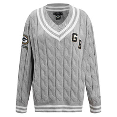 Pro Standard Women's Prep V-Neck Pullover Sweater - Green Bay Packers Pullover