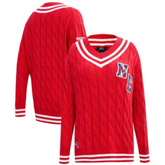 Pro Standard Women's Prep V-Neck Pullover Sweater - New England Patriots Pullover