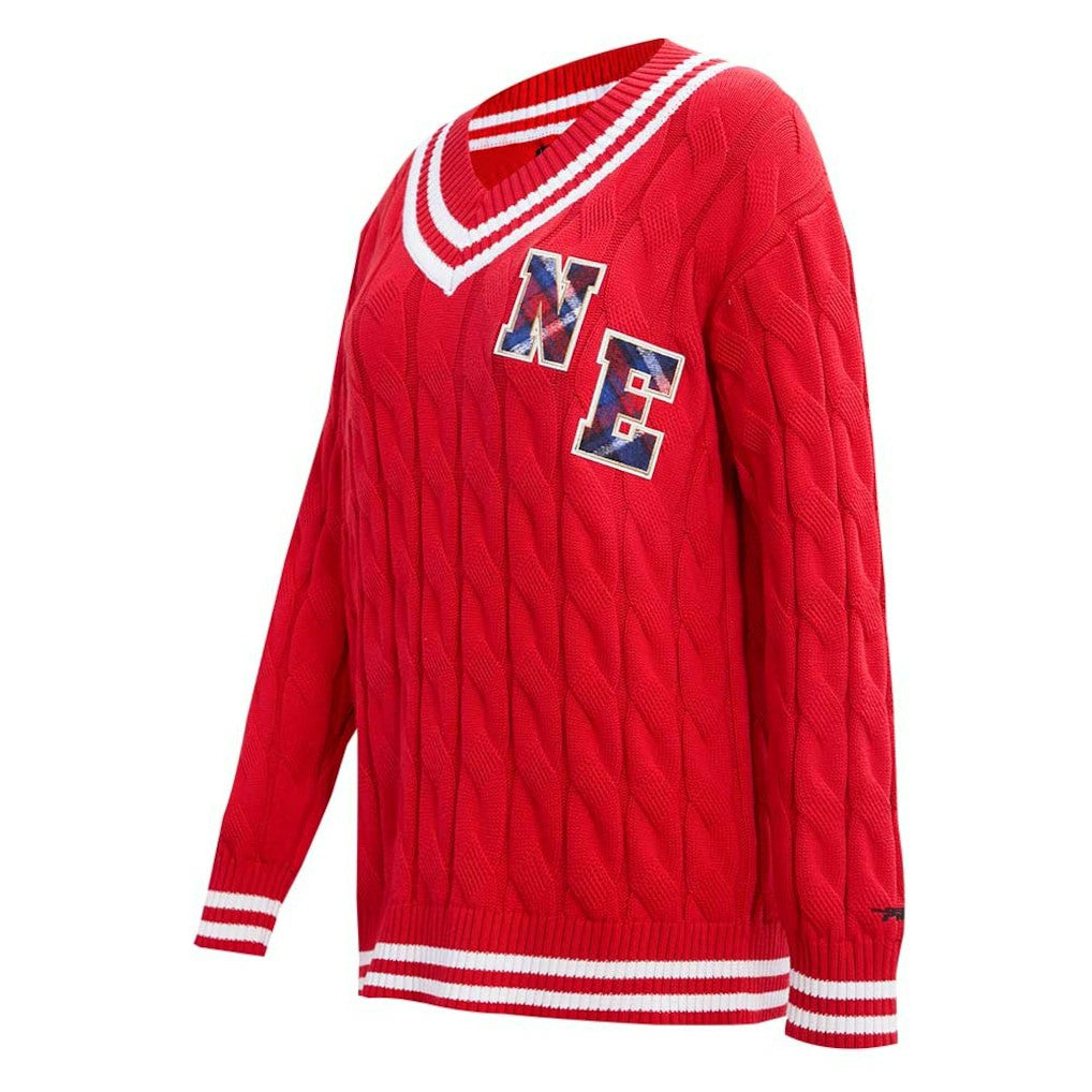 Pro Standard Women's Prep V-Neck Pullover Sweater - New England Patriots Pullover