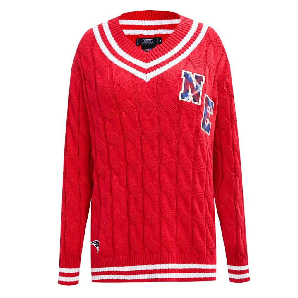 Pro Standard Women's Prep V-Neck Pullover Sweater - New England Patriots Pullover